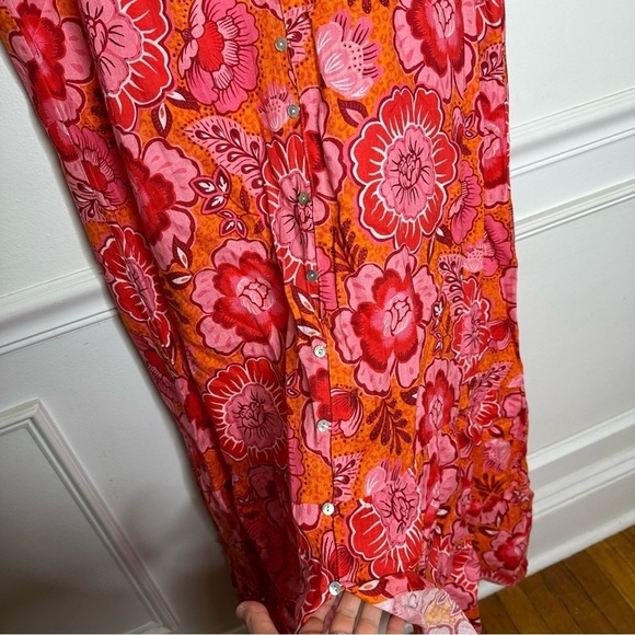 Madly Sweetly WATERMELON SUGAR MIDI Linen Dress Womens 18 - Picture 7 of 9